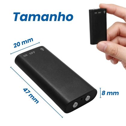Imagem de Mini Gravador Espião 8GB USB Discreto MP3 Player Ativação por Voz Alta Fidelidade