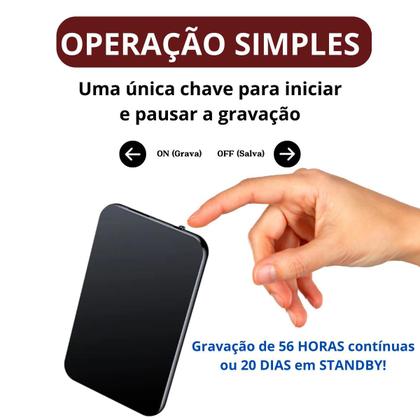 Imagem de Mini Gravador Voz Som Espião Espia Micro Escuta 32gb V15