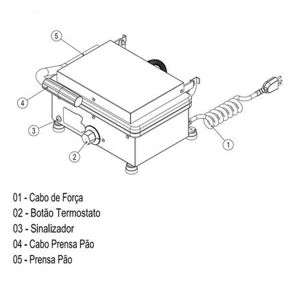 Imagem de Mini Grill Elétrico Sanduicheira Lanches Progás Chapa Para Hamburguer