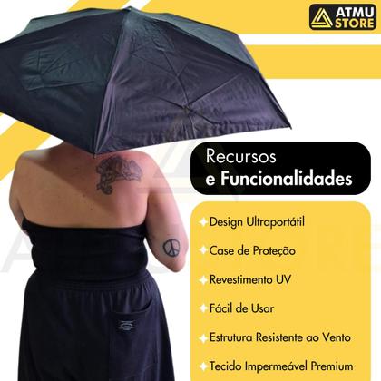 Imagem de Mini Guarda Chuva Portátil Bolsa Cápsula Anti Uv Sombrinha