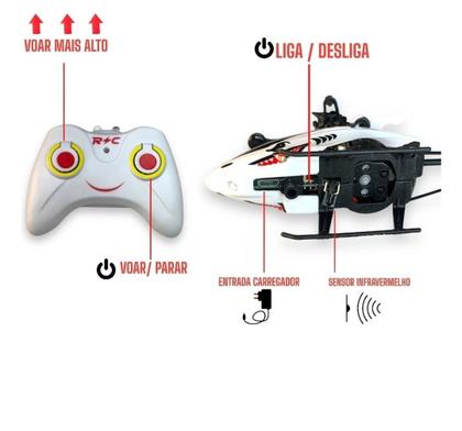 Imagem de Mini Helicóptero de Brinquedo Com Controle Remoto Sensor Mão Indução Recarregável