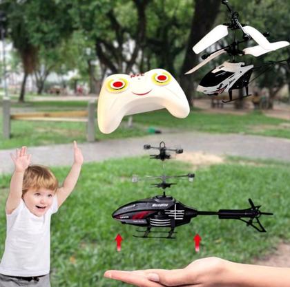 Imagem de Mini Helicóptero Recarregável de Brinquedo Com Controle Remoto Sensor Mão Indução
