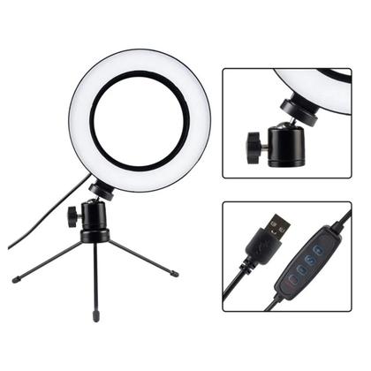 Imagem de Mini Iluminador Ring Light De Mesa 56 Leds 8 Polegadas 5600k