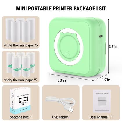 Imagem de Mini impressora de adesivos HUIJUTCHEN Mini Pocket para iPhone verde