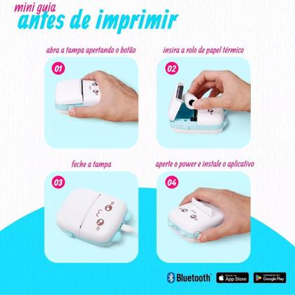 Imagem de Mini Impressora De Bolso Gatinho Bluetooth