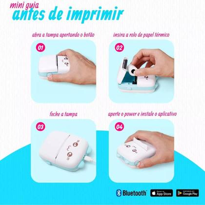 Imagem de Mini Impressora de Bolso Gato Papel Rolos