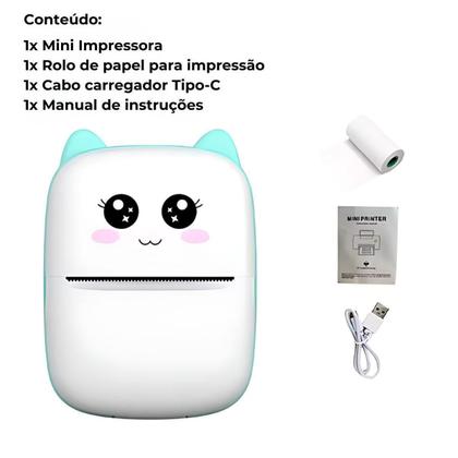 Imagem de Mini Impressora Infantil Portátil Bluetooth Térmica ul