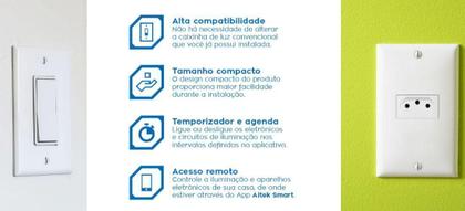 Imagem de Mini Interruptor Inteligente Wireless Alpha-701 Aitek