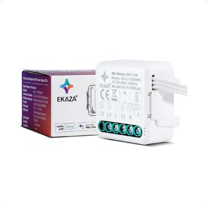 Imagem de Mini Interruptor Relé Wi-Fi+Ble 3Canais Automação Tuya