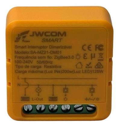 Imagem de Mini Interruptor Relé Zigbee Dimmer Amazon Tuya Laranja SA-MZ21-MD01