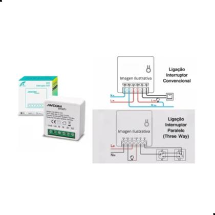 Imagem de Mini Interruptor Wifi Inteligente Automação Alexa Google 16a