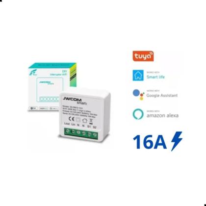 Imagem de Mini Interruptor Wifi Inteligente Automação Alexa Google 16a