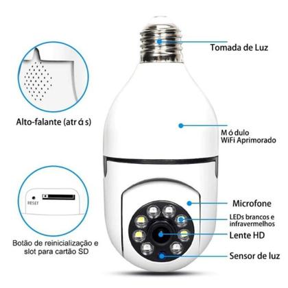 Imagem de Mini IP Câmera Wifi sem fio visão noturna microfone auto falante acesso remoto aplicativo