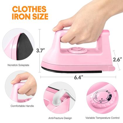 Imagem de Mini Iron GENERIC Easy Ironing para artesanato e acolchoado (rosa)