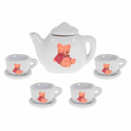 Imagem de Mini Jogo De Chá Porcelana Infantil Com Bule Xícaras Pires Decorativo Com 9 Peças