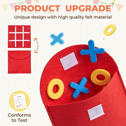 Imagem de Mini jogo de tabuleiro JoyCat Tic Tac Toe para crianças com 12 tabuleiros