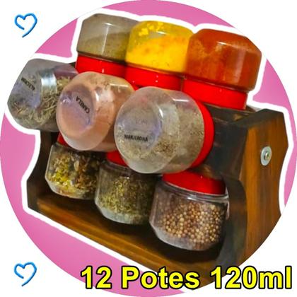 Imagem de Mini Kit Temperos Giratório 12 Potes 120ml