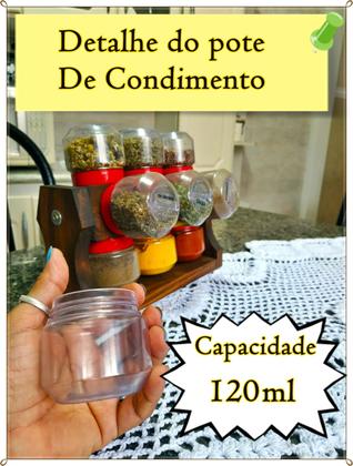 Imagem de Mini Kit Temperos Giratório 12 Potes 120ml