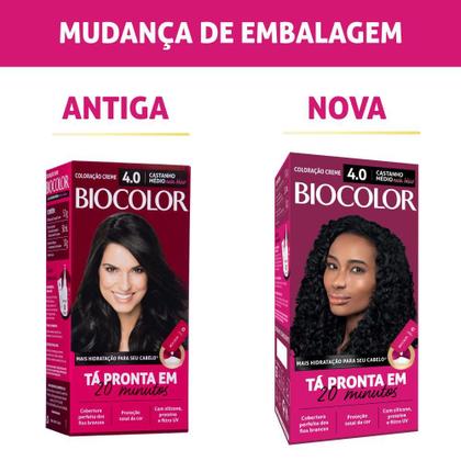 Imagem de Mini Kit Tintura Creme Biocolor Castanho Médio 4.0