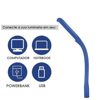 Imagem de Mini Lâmpada Usb Led Flexível Portátil Leitura Computador
