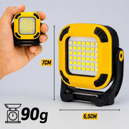 Imagem de Mini Lanterna 8 Cores Multifuncional Base Magnética Recarregável USB Portátil Refletor imã Potente