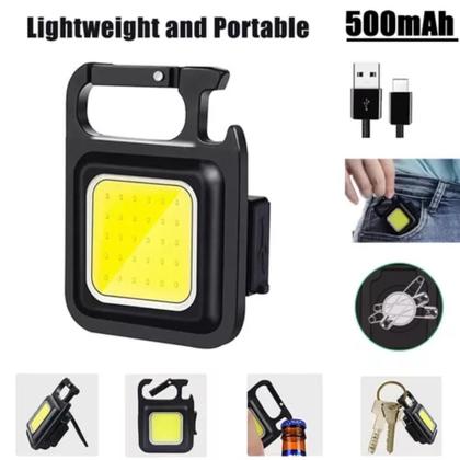 Imagem de Mini Lanterna Chaveiro Portátil Usb Abridor Garrafas E Imã