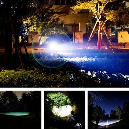 Imagem de Mini Lanterna Holofote Recarregável Led T6 Bike Com Zoom Cor Dourado CE6120DO