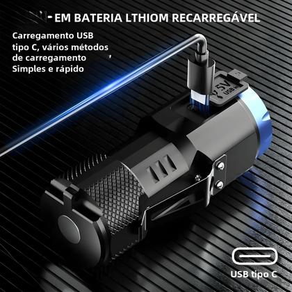 Imagem de Mini Lanterna LED Recarregável com Luzes Laterais e Ímã - Ideal para Camping e Exploração