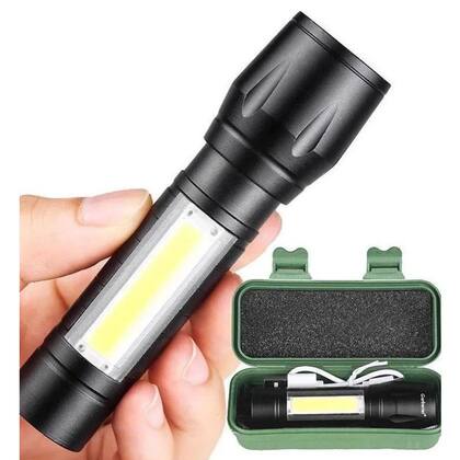 Imagem de Mini Lanterna Tática Com Led E Zoom Recarregável Usb
