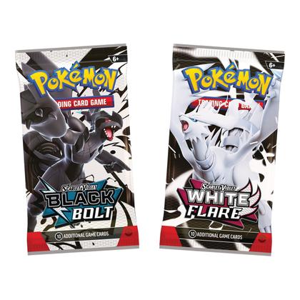 Imagem de Mini Lata Pokemon Raio Preto e Fogo Branco De Axew e Alomomona