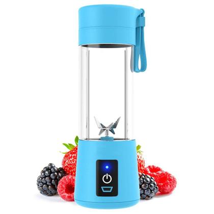 Imagem de Mini Liquidificador Mixer Juice Cup Portatil 320ml USB 6 Lâminas - Juicer - Azul