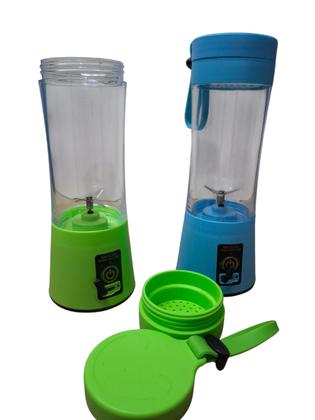 Imagem de Mini Liquidificador Portátil Recarregável 380ml Azul/Verde