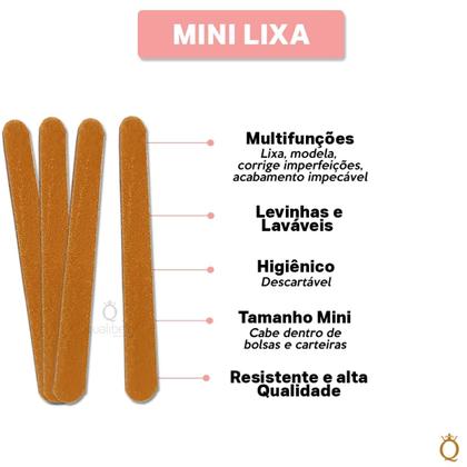 Imagem de Mini Lixa de Unha Descartável 8cm Pack com 100 Unids Ntflex
