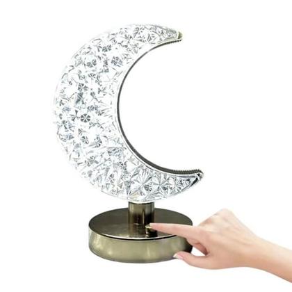 Imagem de Mini Luminária Led De Mesa Usb Lua De Cristal Touch 03 Modos