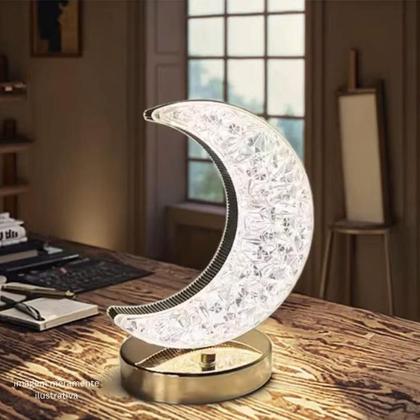 Imagem de Mini Luminária Lua LED de Mesa 3 Cores USB Portátil Estilo Abajur Decoração Iluminação para Quarto Sala Escritório