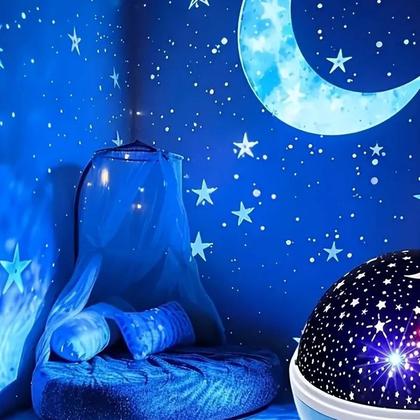 Imagem de Mini Luminária Luz noturna do projetor Galaxy 360  giratório céu estrelado LED para quarto infantil auxílio para dormir