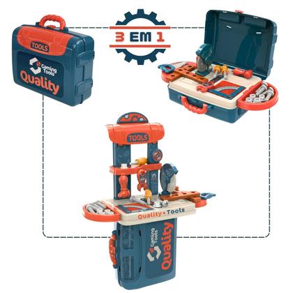 Imagem de Mini Maleta Oficina De Ferramentas Infantil 3x1 Completa Portátil