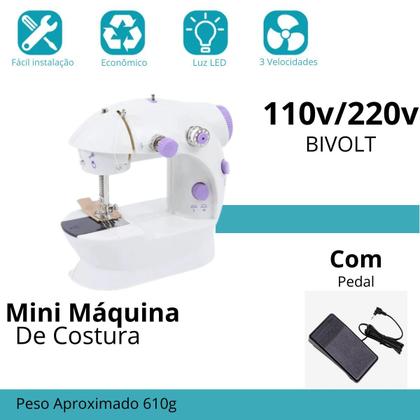 Imagem de Mini Máquina de Costura, Compacta e Eficiente, Ideal para Reparos em Casa