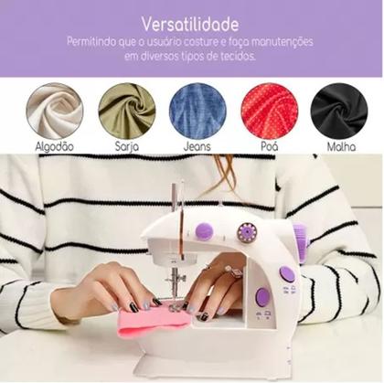 Imagem de Mini máquina de costura Completa Máquina De Costura Elétrica Portátil Compacta  para artesanato