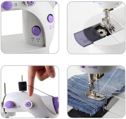 Imagem de Mini máquina de costura Completa Máquina De Costura Elétrica Portátil Compacta  para artesanato