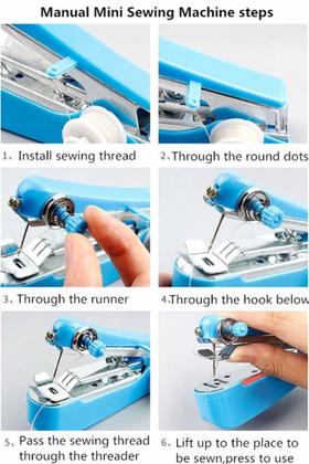 Imagem de Mini Máquina De Costura E 10 Linhas Viagem Pequenos Reparos