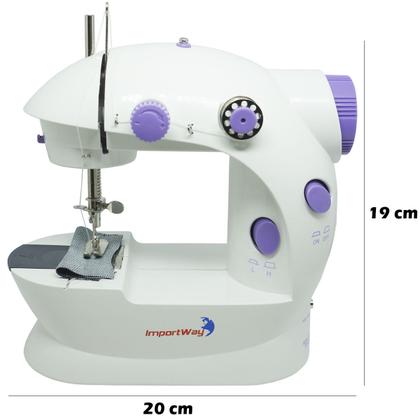 Imagem de Mini Máquina de Costura Elétrica Portátil 2 Velocidades Pedal Luz Acessórios Bivolt IWMC-507 Branca