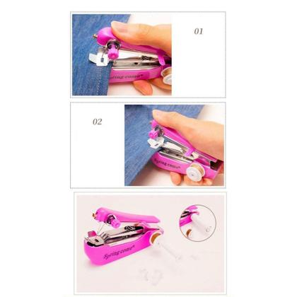 Imagem de Mini Maquina De Costura Manual Portátil De Mão Pratico Linha