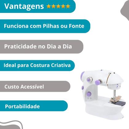 Imagem de Mini Máquina de Costura Portátil, Ideal para Reparos e Customizações em Casa
