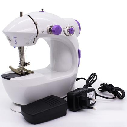 Mini máquina de costura portátil, kit eletrônico com pedal de luz noturna e linha reta, assistente doméstico - MINI COSTURA Imagem de Mini máquina de costura portátil, kit eletrônico com pedal de luz noturna e linha reta, assistente doméstico