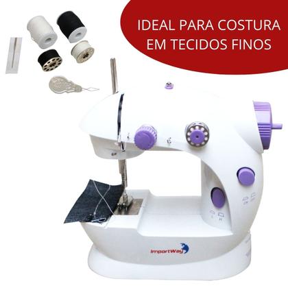 Imagem de Mini Máquina De Costura Portátil + Mesa Extensora Cor Branco