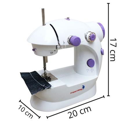 Imagem de Mini Máquina De Costura Portátil + Mesa Extensora Cor Branco