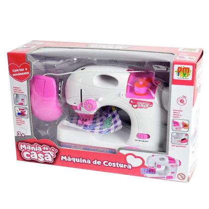 Imagem de Mini Máquina De Costura Rosa Ateliê Realista Dm Toys 6667