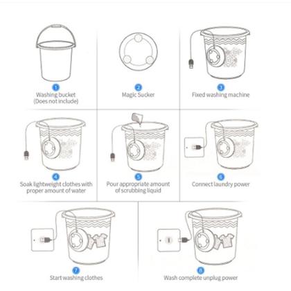 Imagem de Mini Maquina de Lavar Panos Roupas Louças Tênis Frutas e Legumes Portátil com Balde 3 Litros