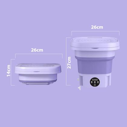Imagem de Mini Maquina De Lavar Roupas Dobrável Portátil 6,5 Litros Cor:Verde